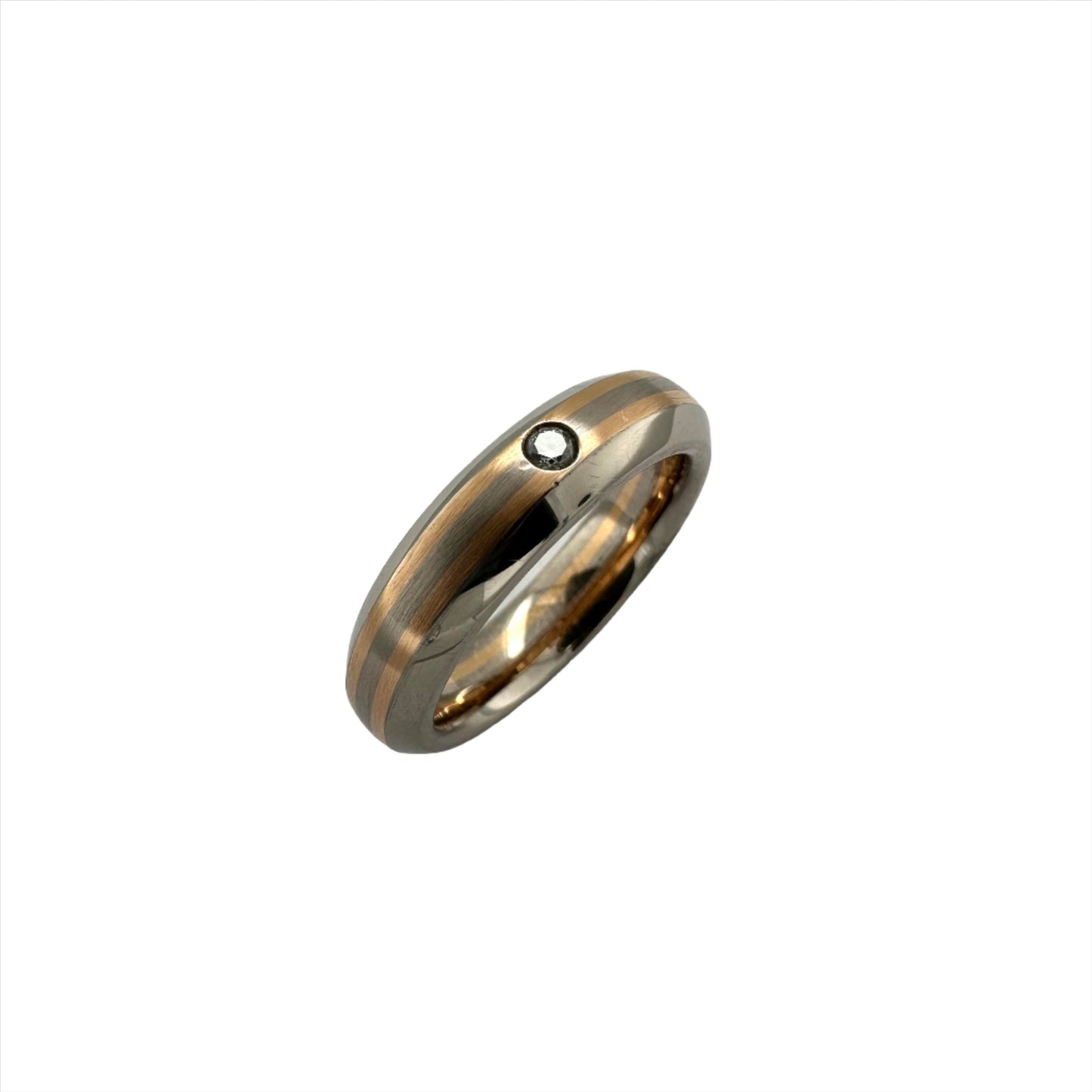 18ct white and rose gold diamond wedding band. Henry D Johnstone Jewellers. Alderley Edge, Poynton, Cheshire.