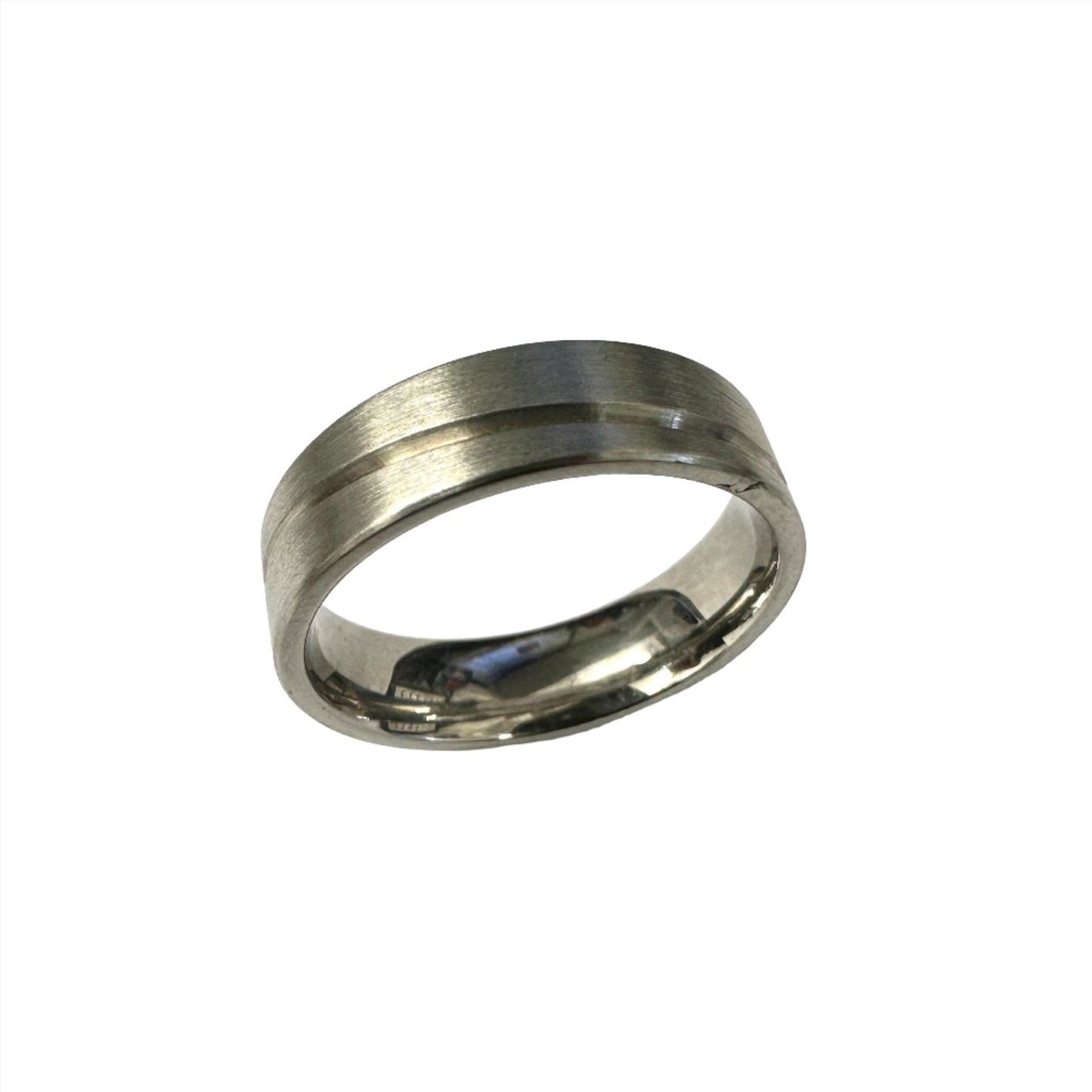 Durable Palladium Ring with Grooved Design. Henry D Johnstone Jewellers. Alderley Edge, Poynton, Cheshire.