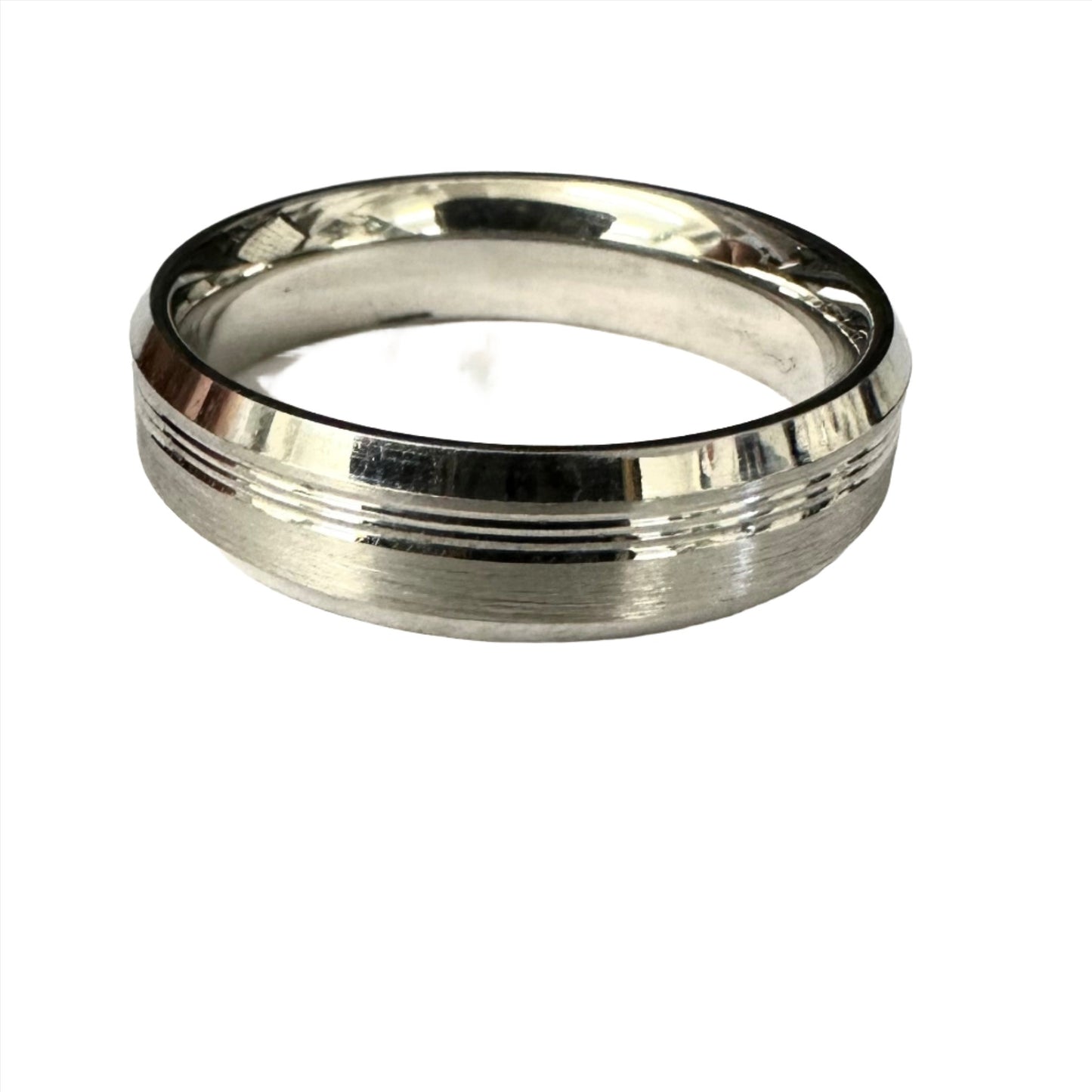 Elegant platinum wedding band with texture