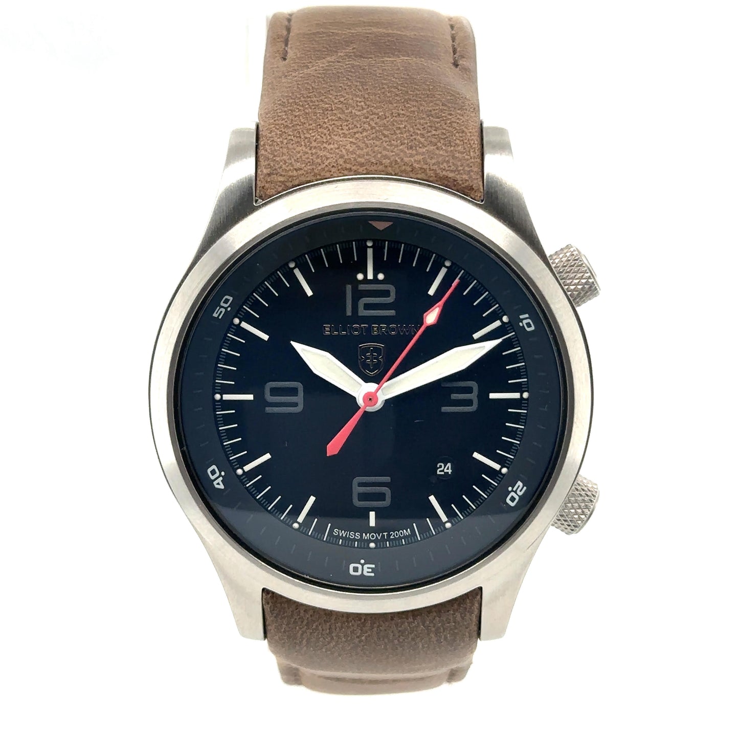 Elliot Brown quartz 44.0mm 'Canford' strap watch.