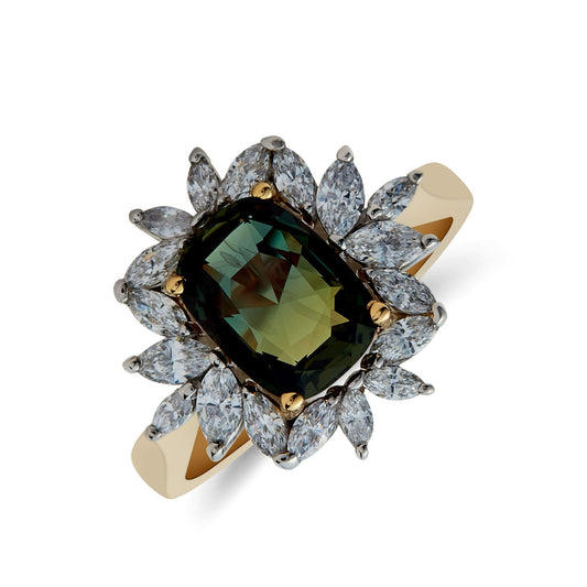 Bespoke Alexandrite and Diamond Ring