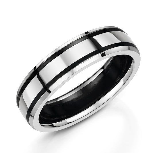 Black Zirconium Wedding Ring, Henry D Johnstone Jewellers Alderley Edge and Poynton, Cheshire