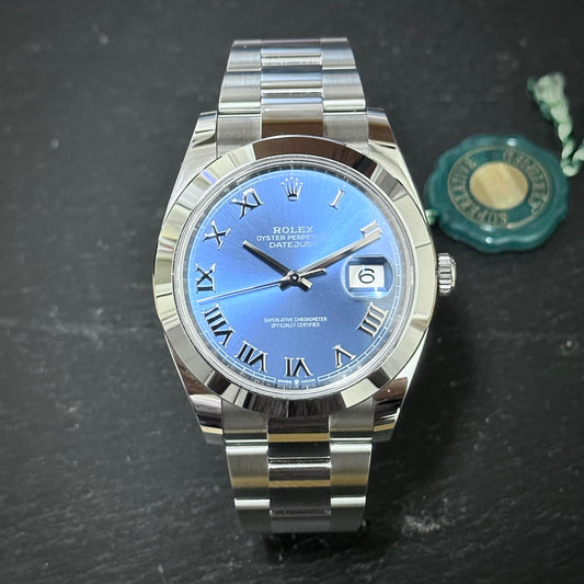 Pre-Owned: Unworn stainless steel Rolex 41.0mm 126300 'Datejust' bracelet watch.