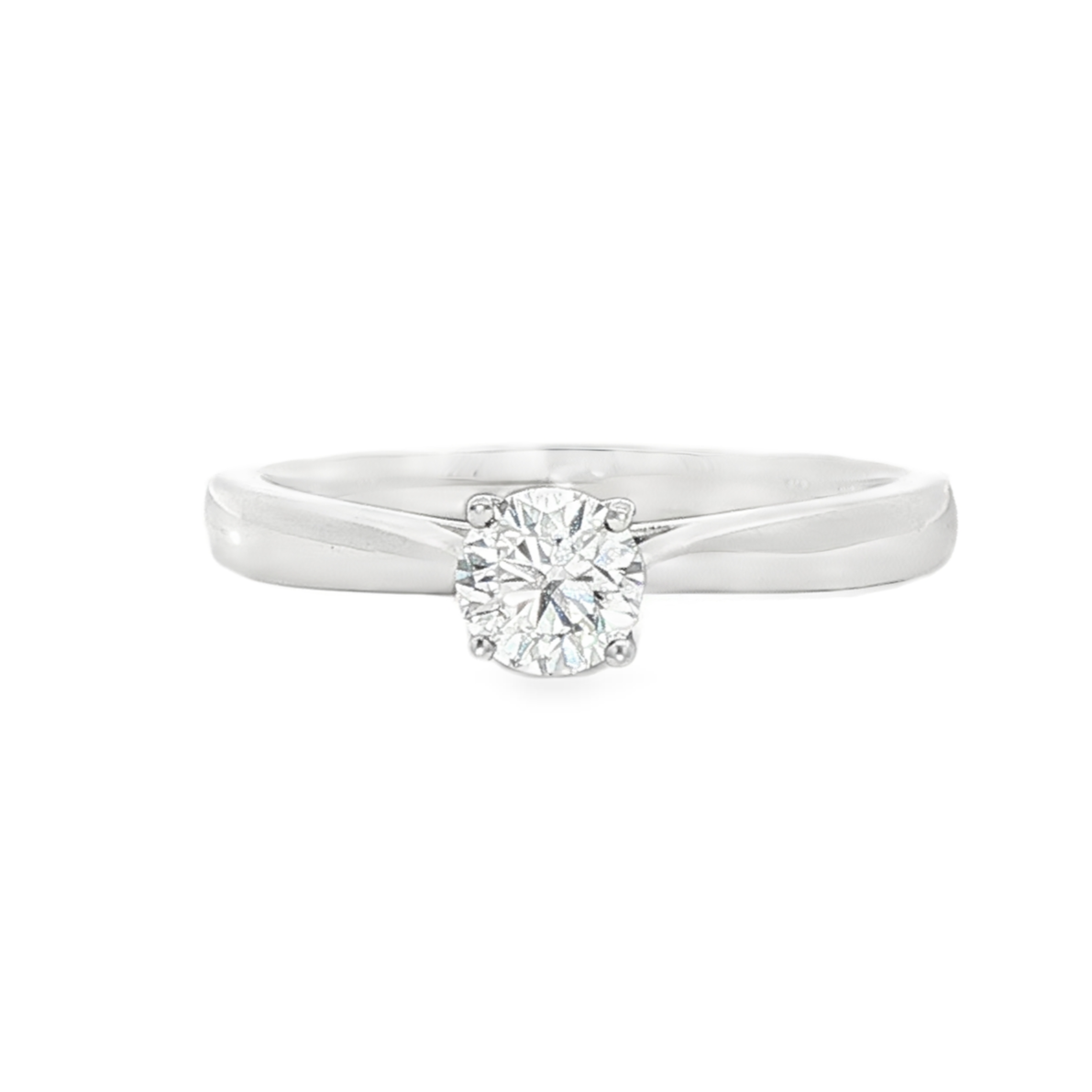 Platinum Round Brilliant Cut Diamond Solitaire Ring