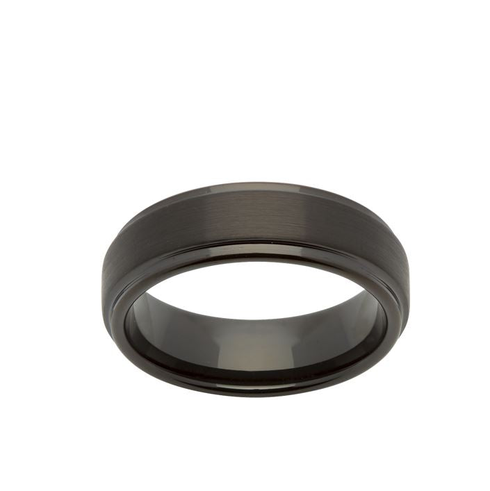 Brush & Polish finish Tungsten Carbide ring. Henry D Johnstone Jewellers. Alderley Edge, Poynton, Cheshire.
