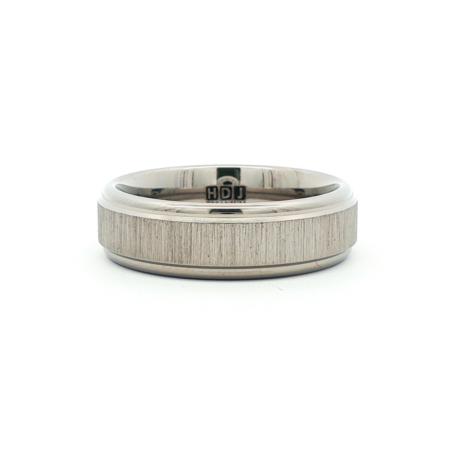 Titanium Raised Centre 'Lapped & Polish' Finish 6.0mm to 7.0mm Ring