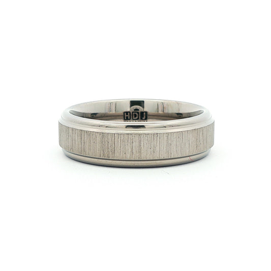 Titanium Raised Centre 'Lapped & Polish' Finish 6.0mm to 7.0mm Ring