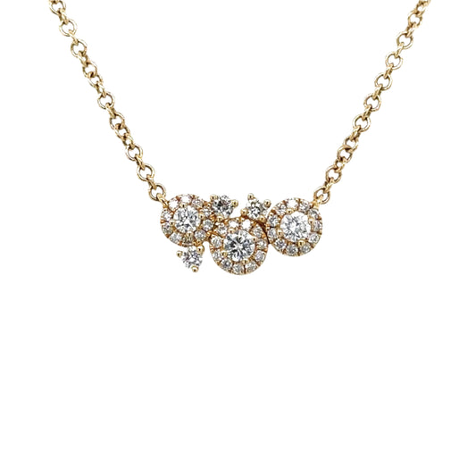 18ct yellow gold brilliant cut diamond 'Cascade' necklace - 0.39ct.