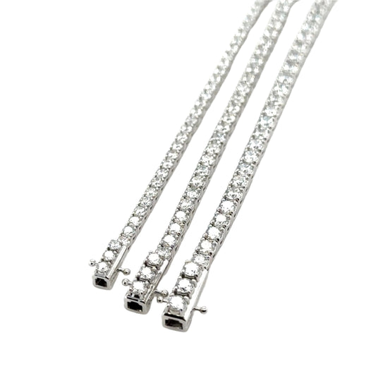 LAB GROWN: 18ct white gold lab grown diamond line bracelet.