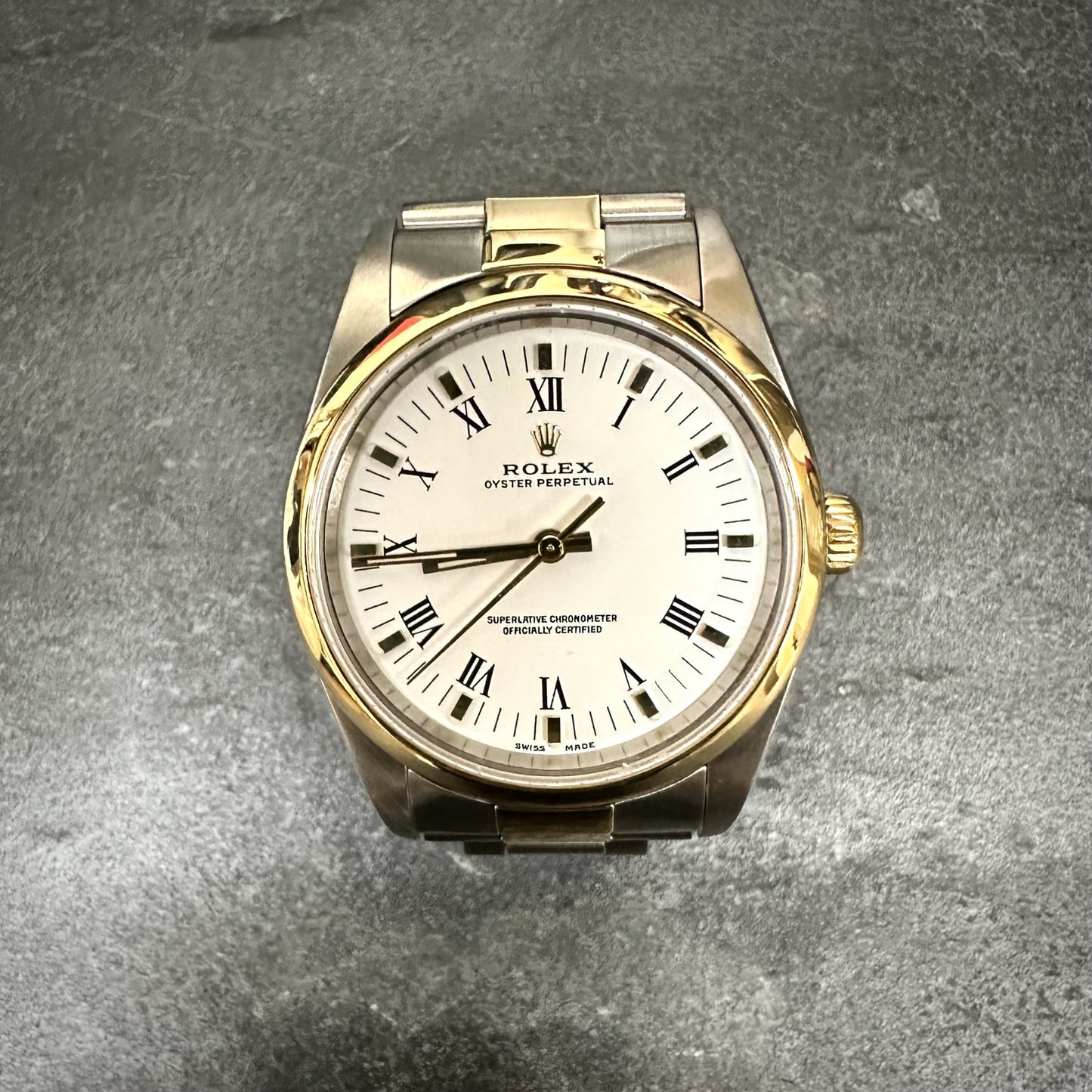 Pre-Owned: Stainless Steel & Yellow Metal 34.0mm Oyster Perpetual Rolex Bracelet Watch.