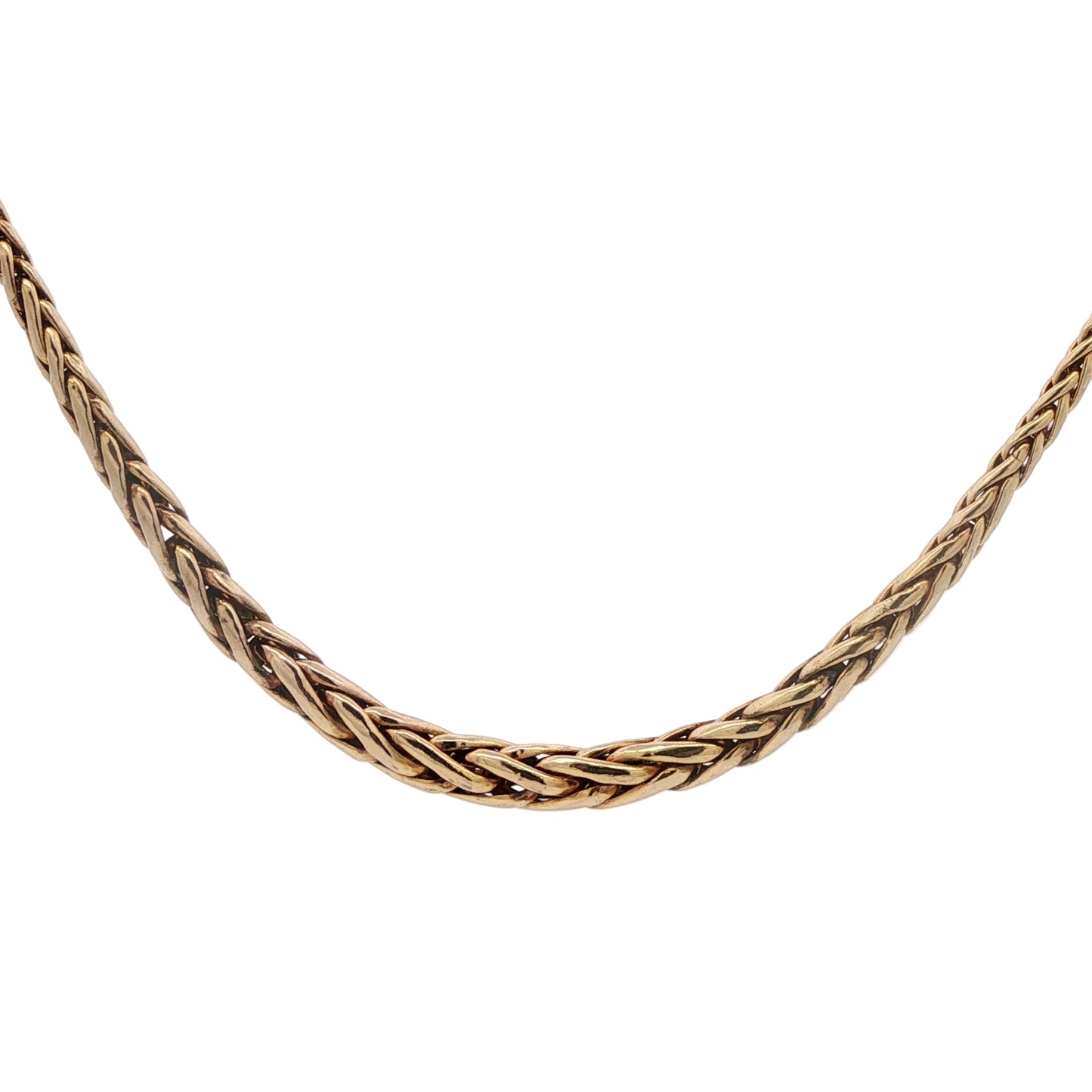 Pre-Owned: One 9ct yellow gold woven spiga design collar.
