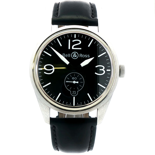 Pre-Owned; One Stainless Steel Bell & Ross Vintage Original Automatic Strap Watch.