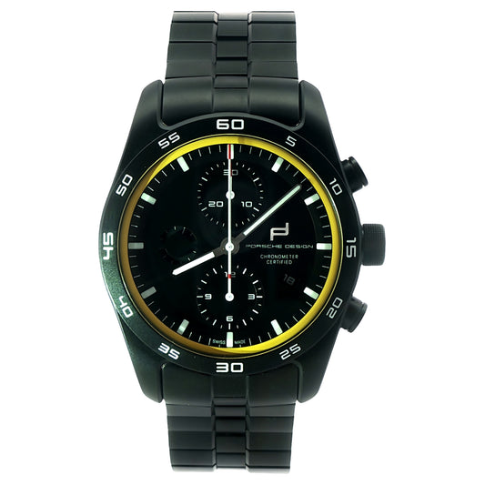 Pre-Owned: Black Titanium 'Porsche Design' 1911 Chronograph 'Custom Built' Bracelet Watch.