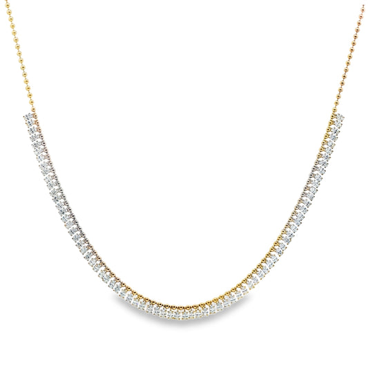 LAB GROWN: 9ct Yellow Gold Oval Diamond 'Fringe' Necklace - 3.92ct