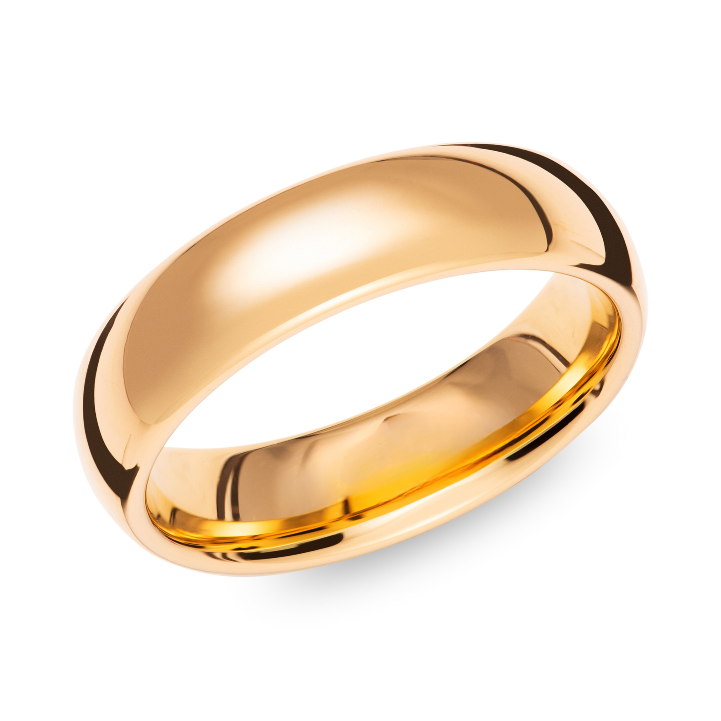 Gold Plated tungsten court wedding ring - Henry D Johnstone Jewellers