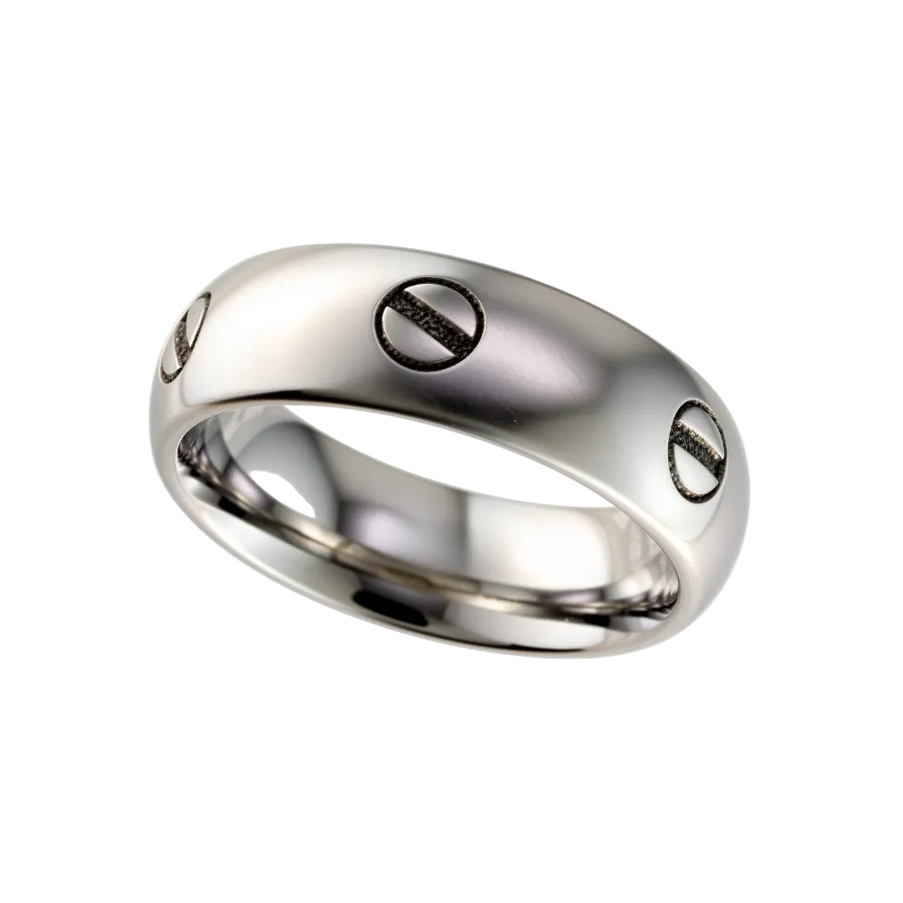 titanium ring ring with engraved screwhead detail