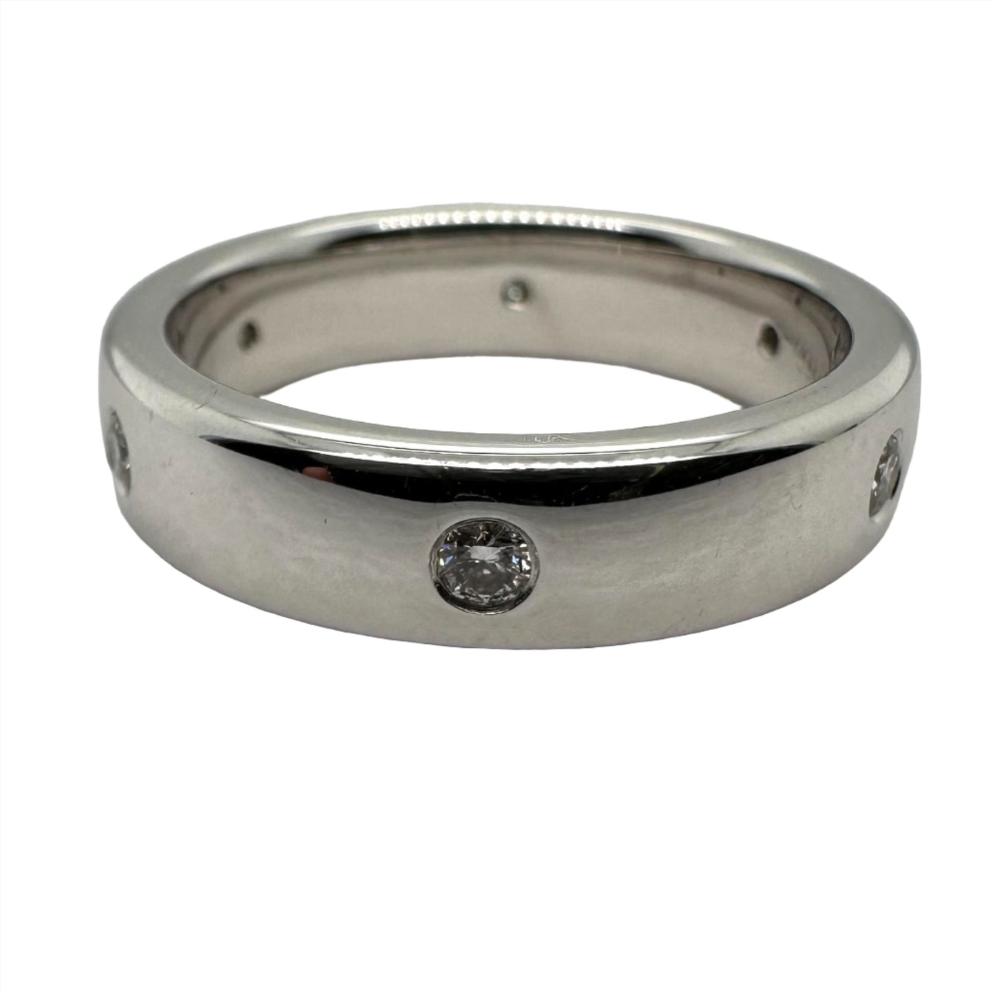 18ct white gold diamond set 5.0mm wedding band - 0.24ct.