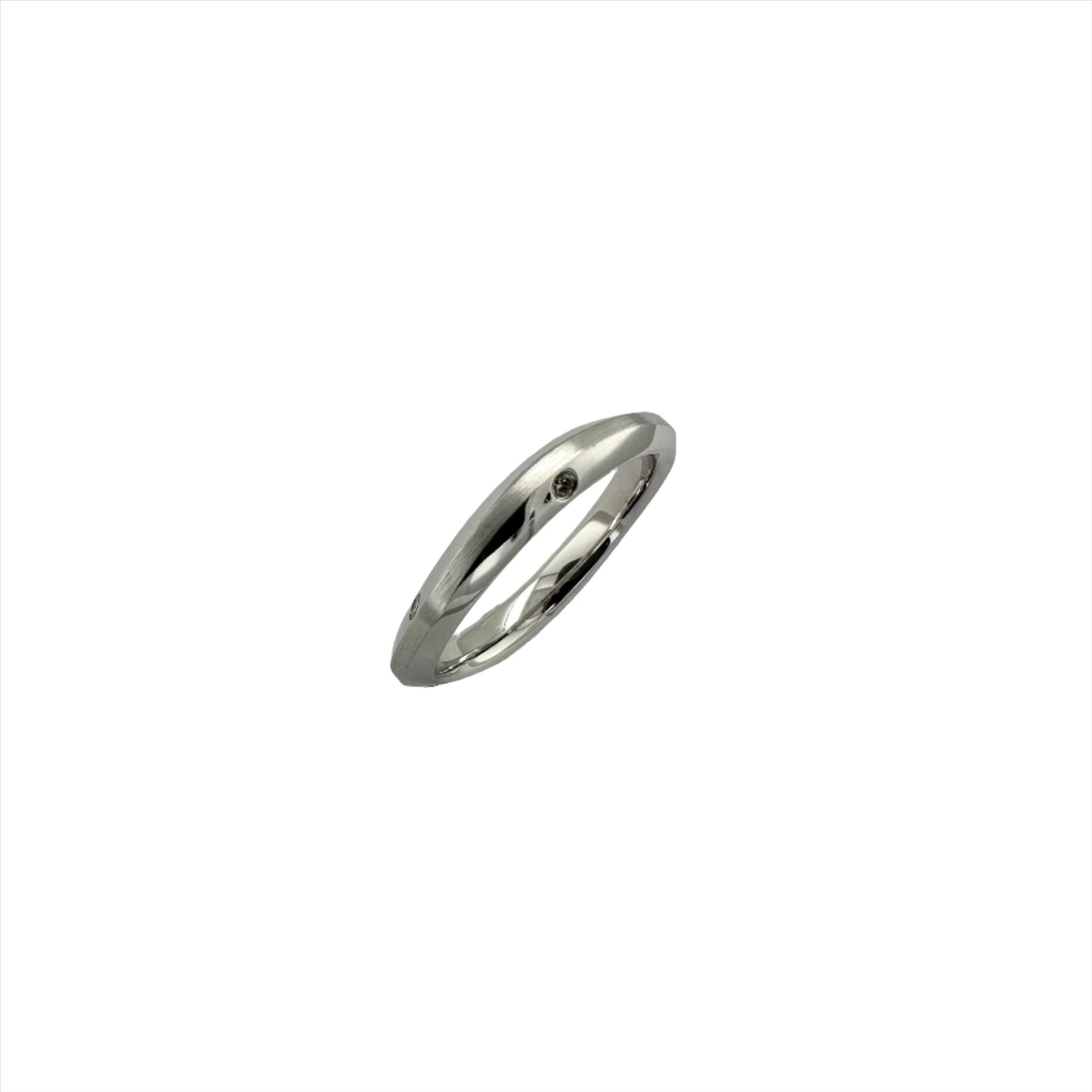 18ct white white gold diamond set 3.0mm wedding band - 0.06ct.