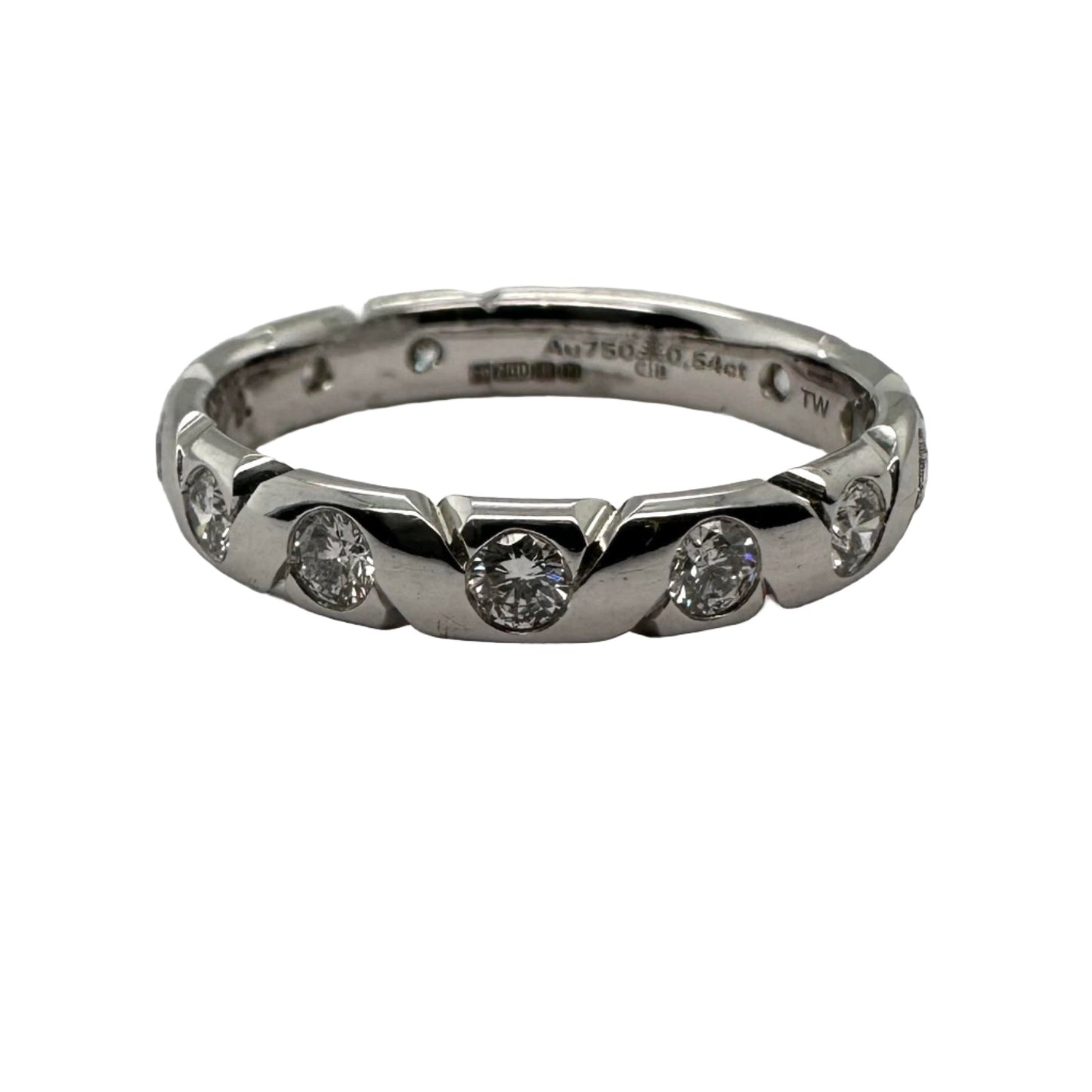 White gold plaited design ring