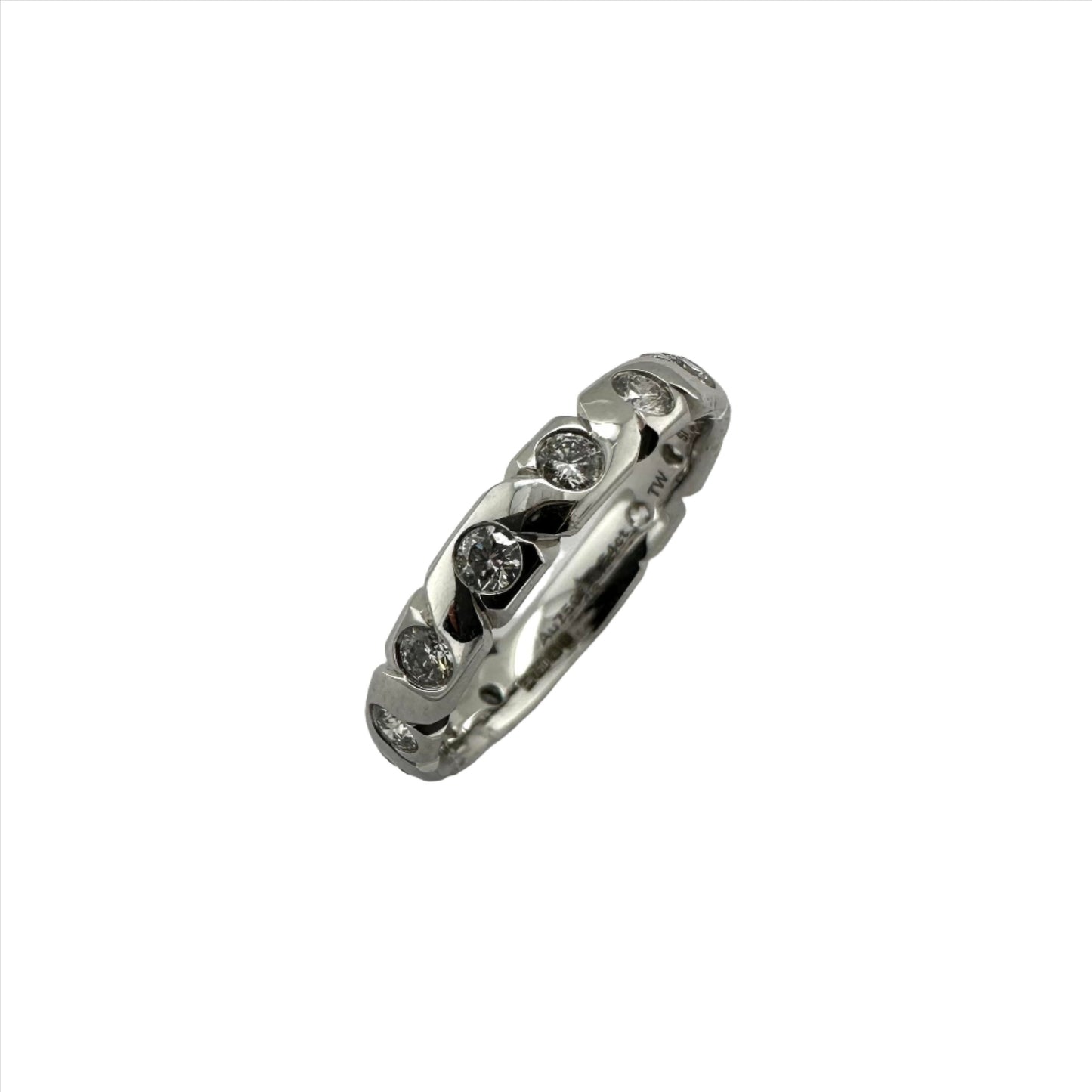 Diamond set plaited design ring. Henry D Johnstone Jewellers. Alderley Edge, Poynton, Cheshire.
