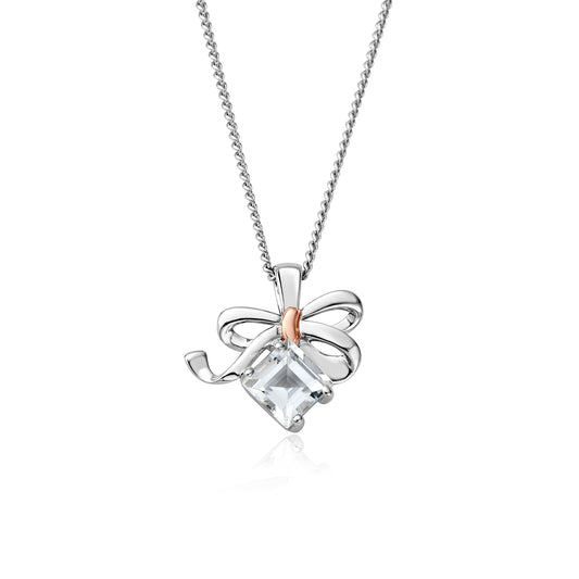 Clogau 'Chrismas Bow' silver pendant - 3SCGS0714.