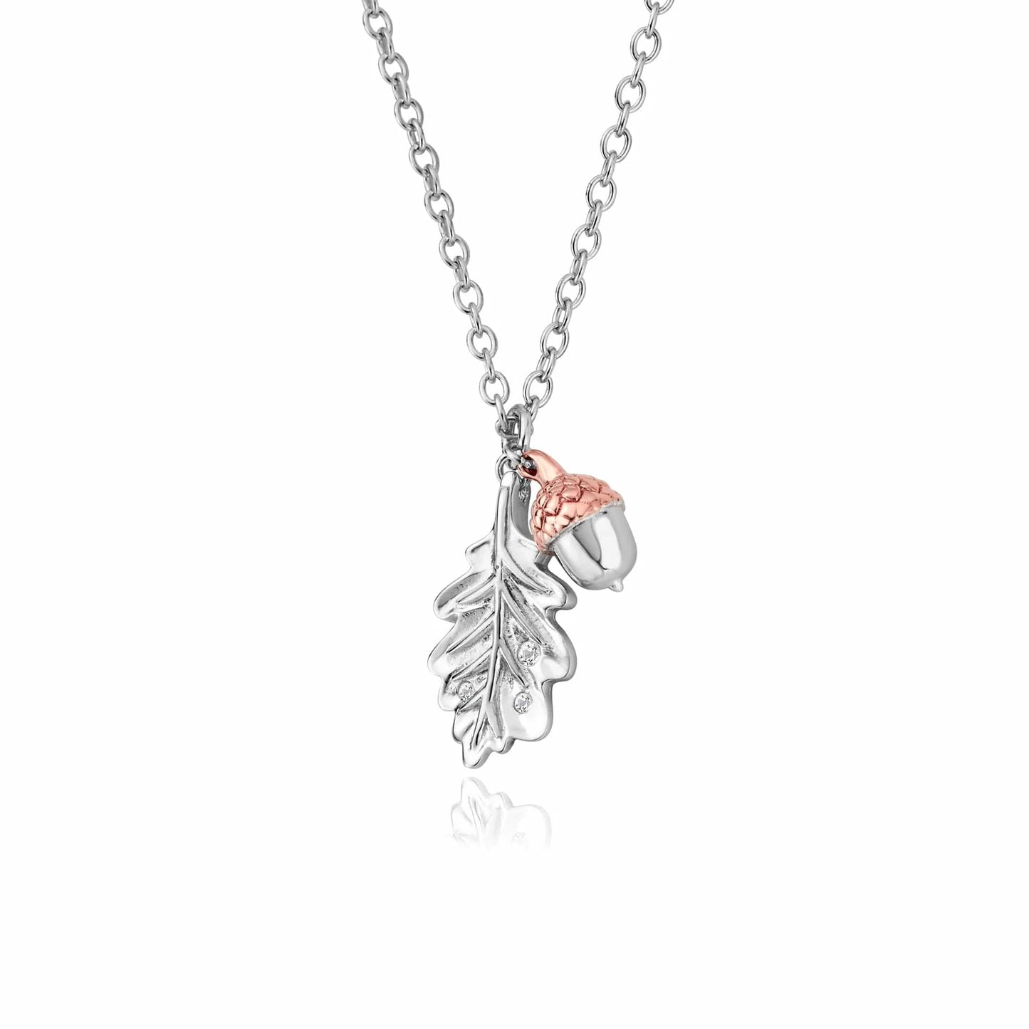 Clogau 'Royal Sterling silver Oak leaf pendant with Topaz. - 3SROKDP