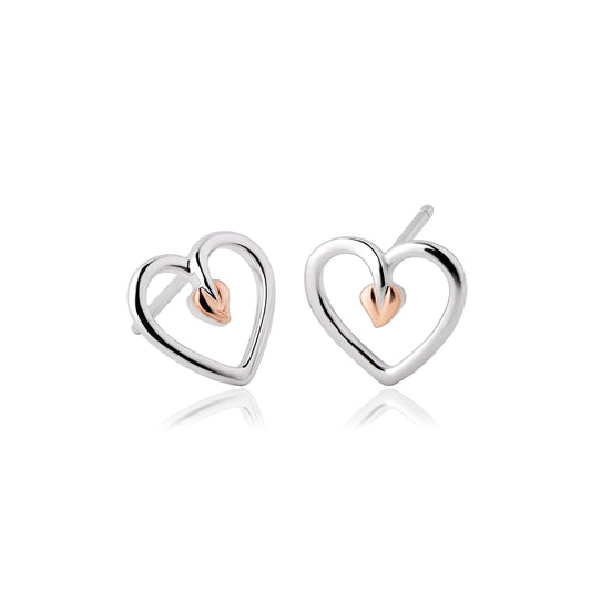 Clogau tree of life heart stud earrings - 3STLHE7