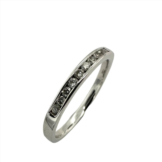 elegant diamond channel set ring. Henry D Johnstone Jewellers. Alderley Edge, Poynton, Cheshire.