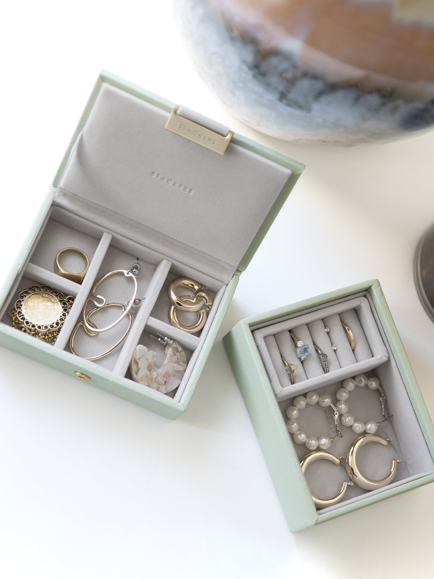 Stackers Micro Jewellery Box Sage Green