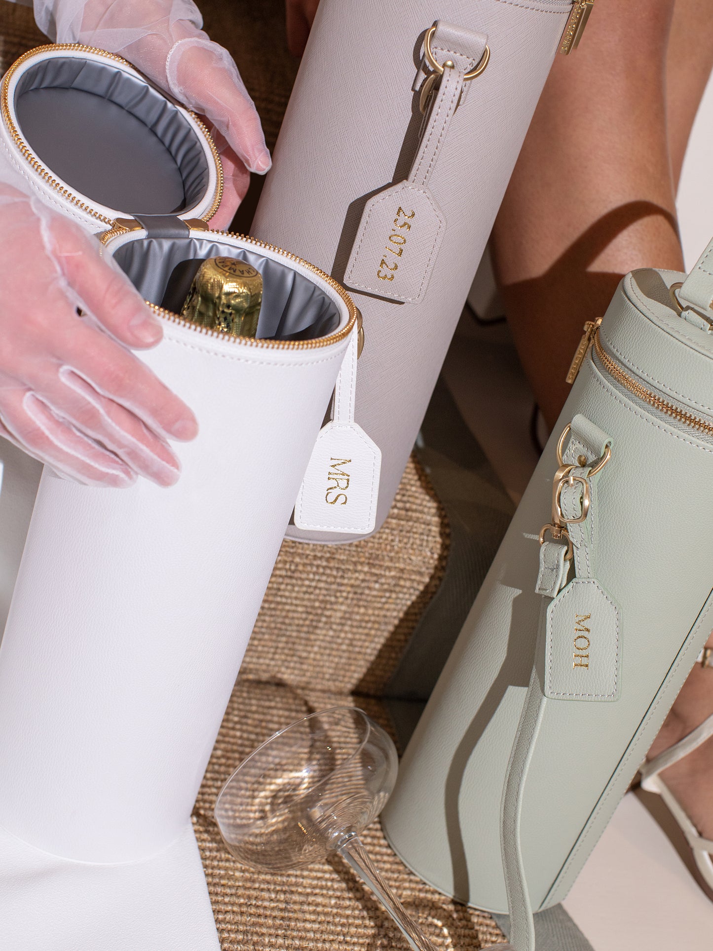 Stackers Champagne Bag Sage Green.