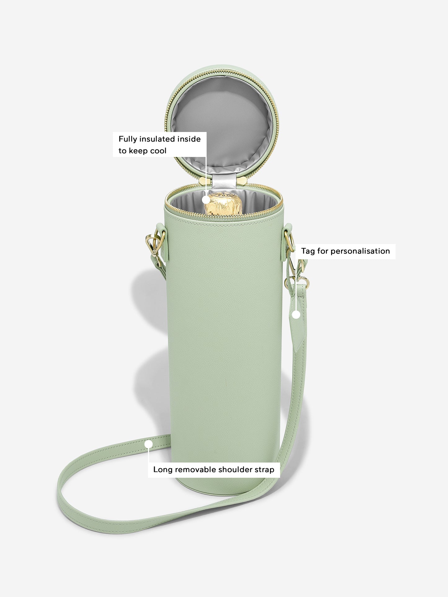 Stackers Champagne Bag Sage Green.
