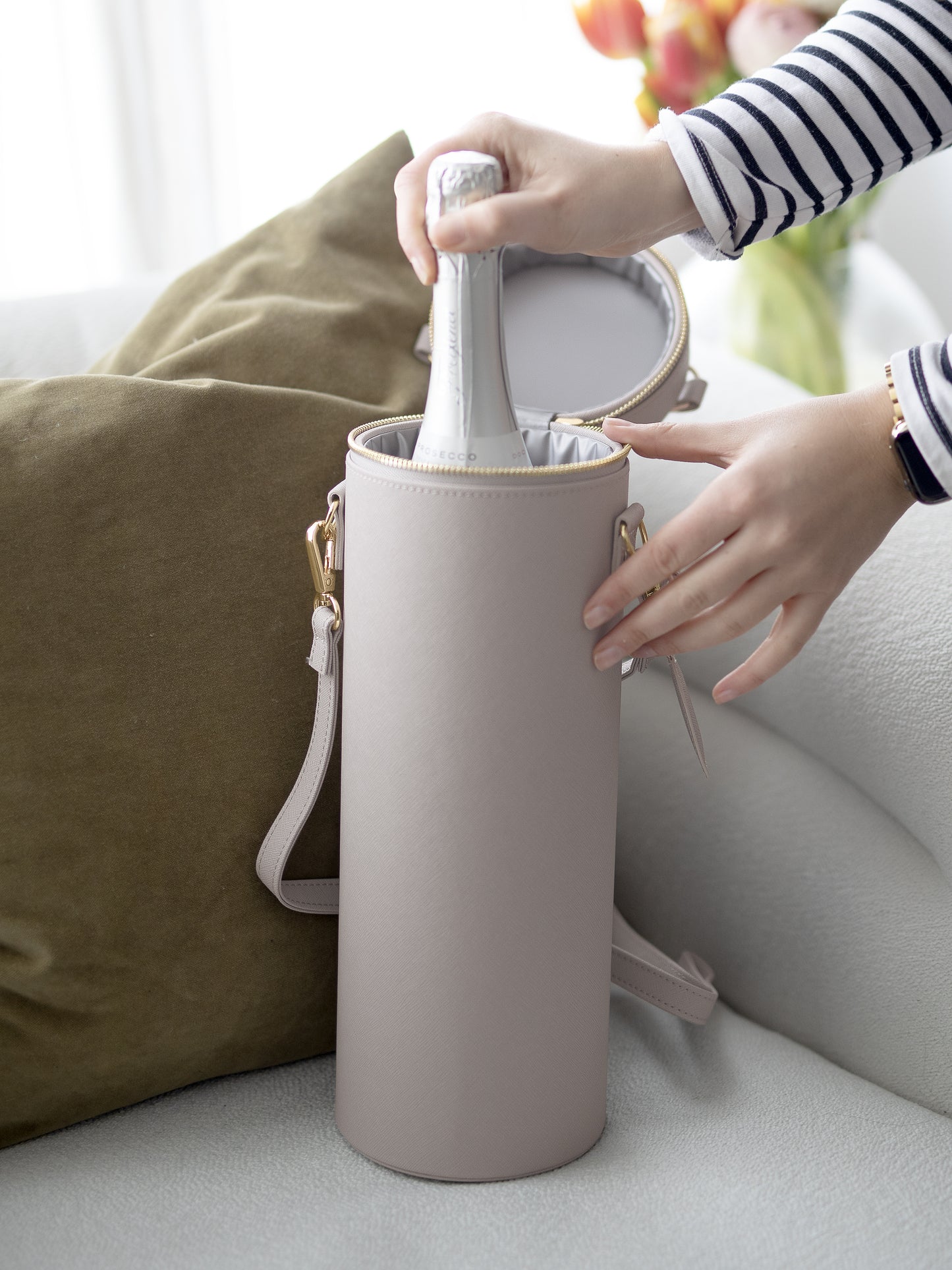 Stackers Champagne Bottle Bag - Taupe