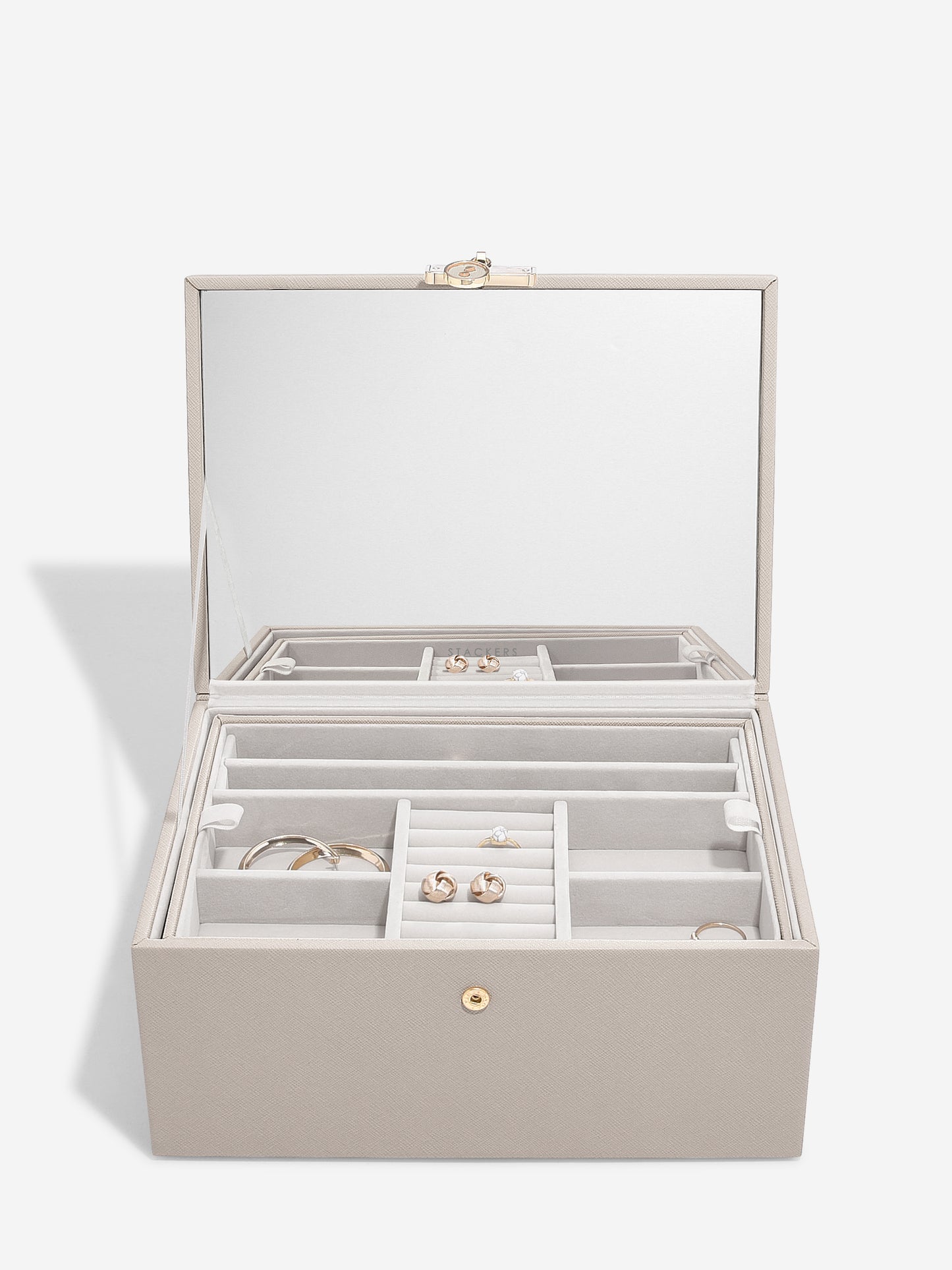 Stackers Classic Two Tone Jewellery Box Taupe