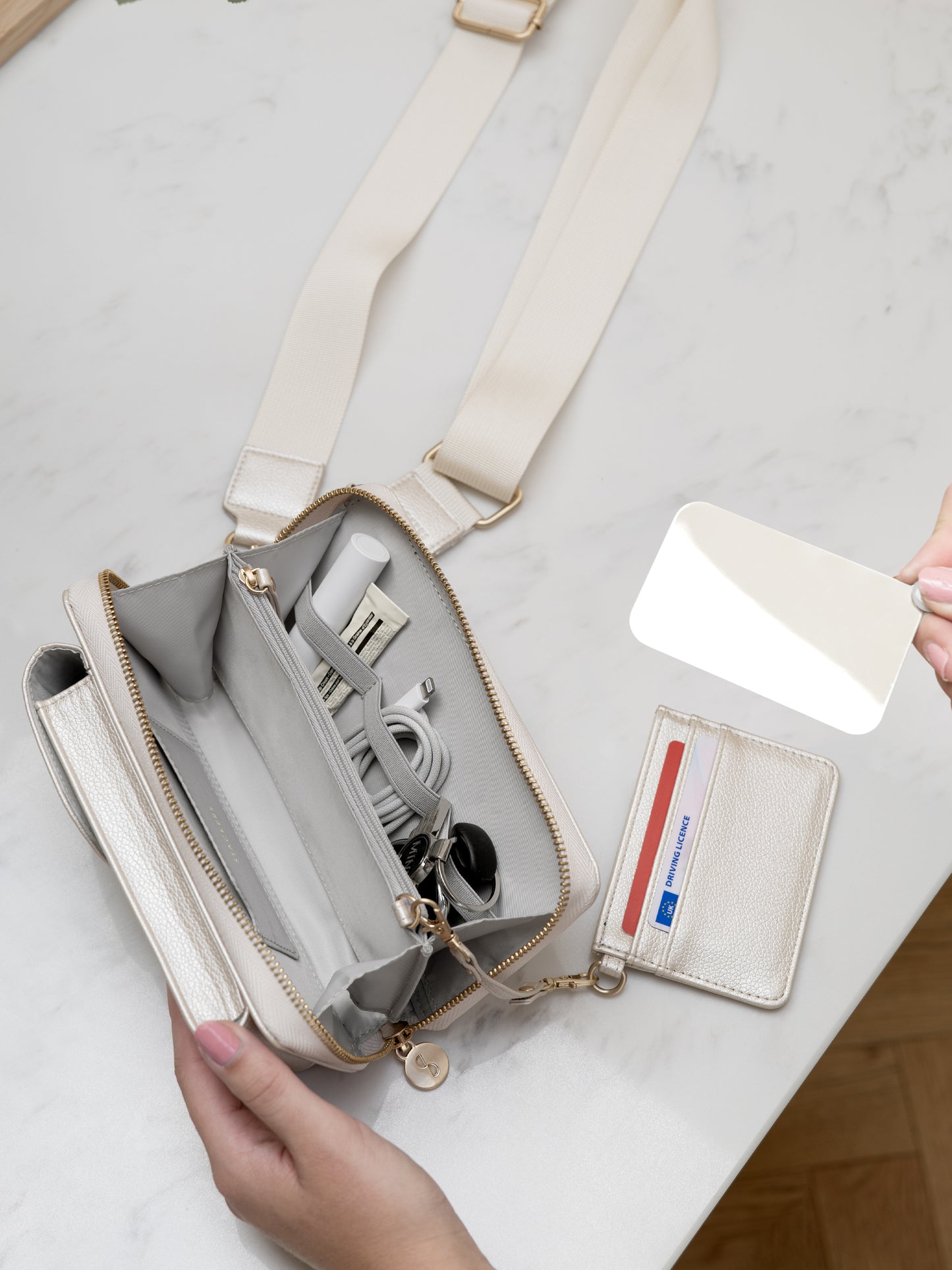 Stackers Mini Crossover Bag - Pearl