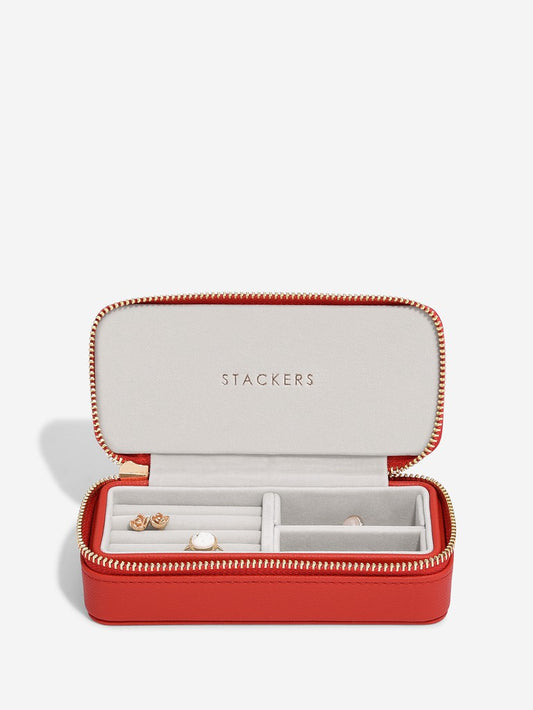 Stackers Vegan Leather Travel Box - Red