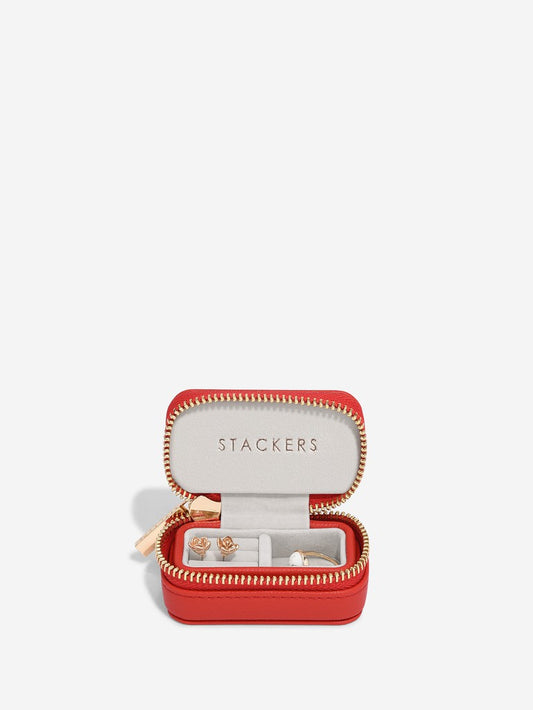 Stackers Vegan Petite Leather Travel Box - Red