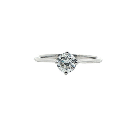 18ct white gold brilliant cut diamond solitaire ring compass set ring- 0.50ct/0.02ct.
