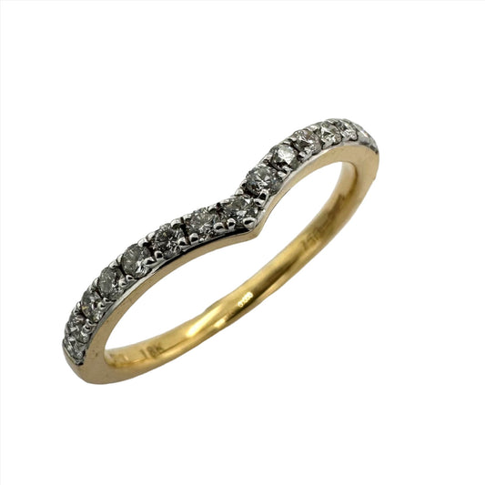 2.0mm shaped wedding band in 18ct yellow gold with diamond