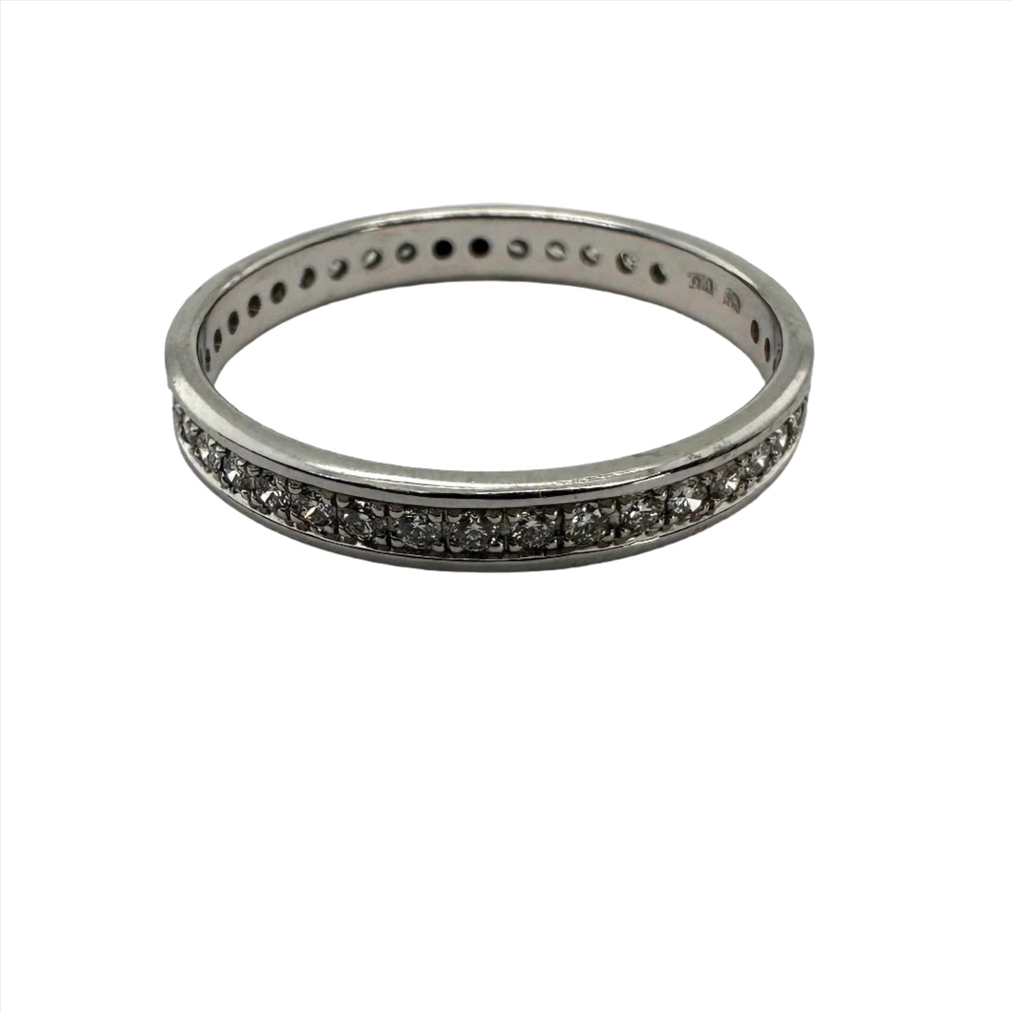 18 carat white gold diamond set wedding band