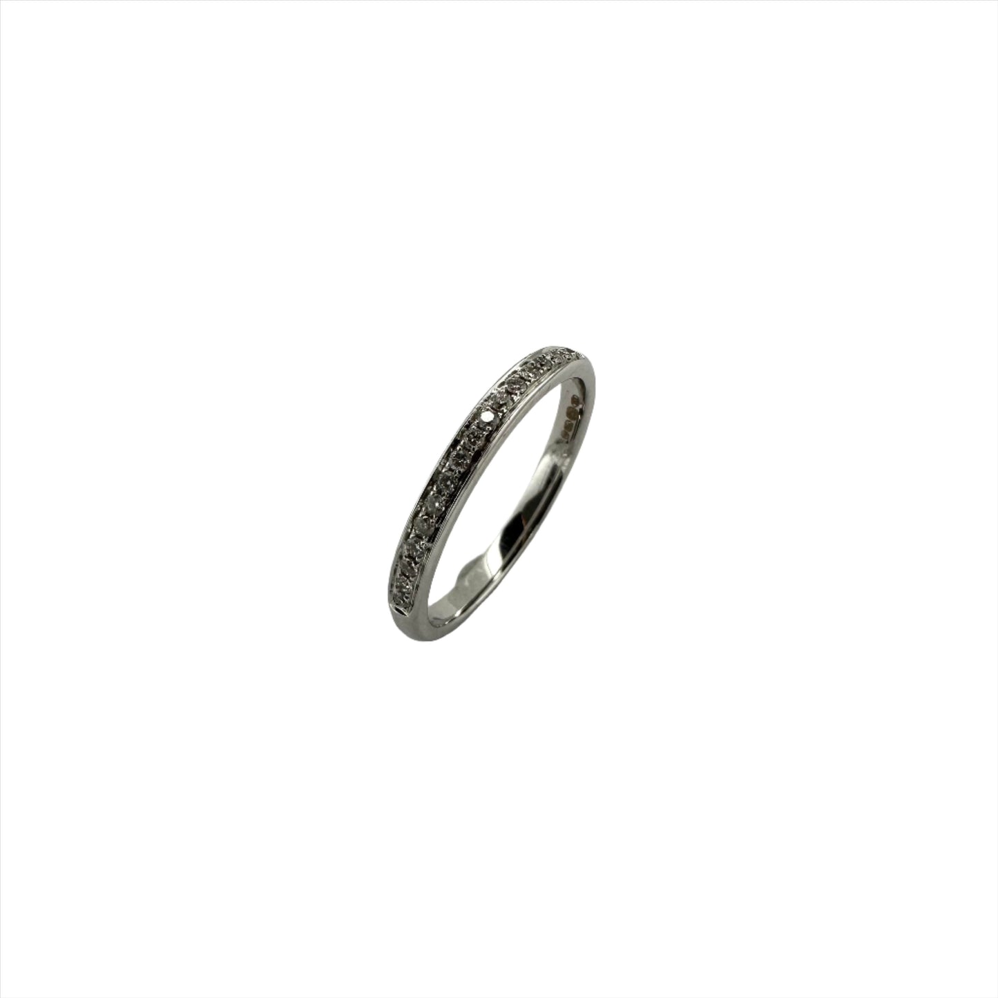 18ct white gold 2.2mm diamond set wedding band - 0.12ct.