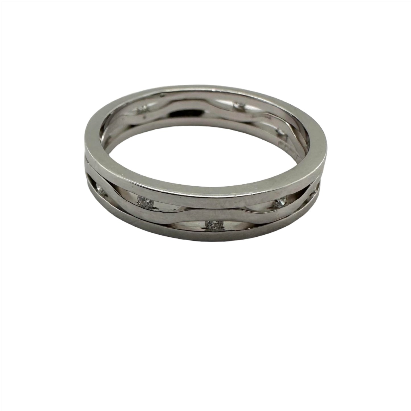 unique design white gold wedding band