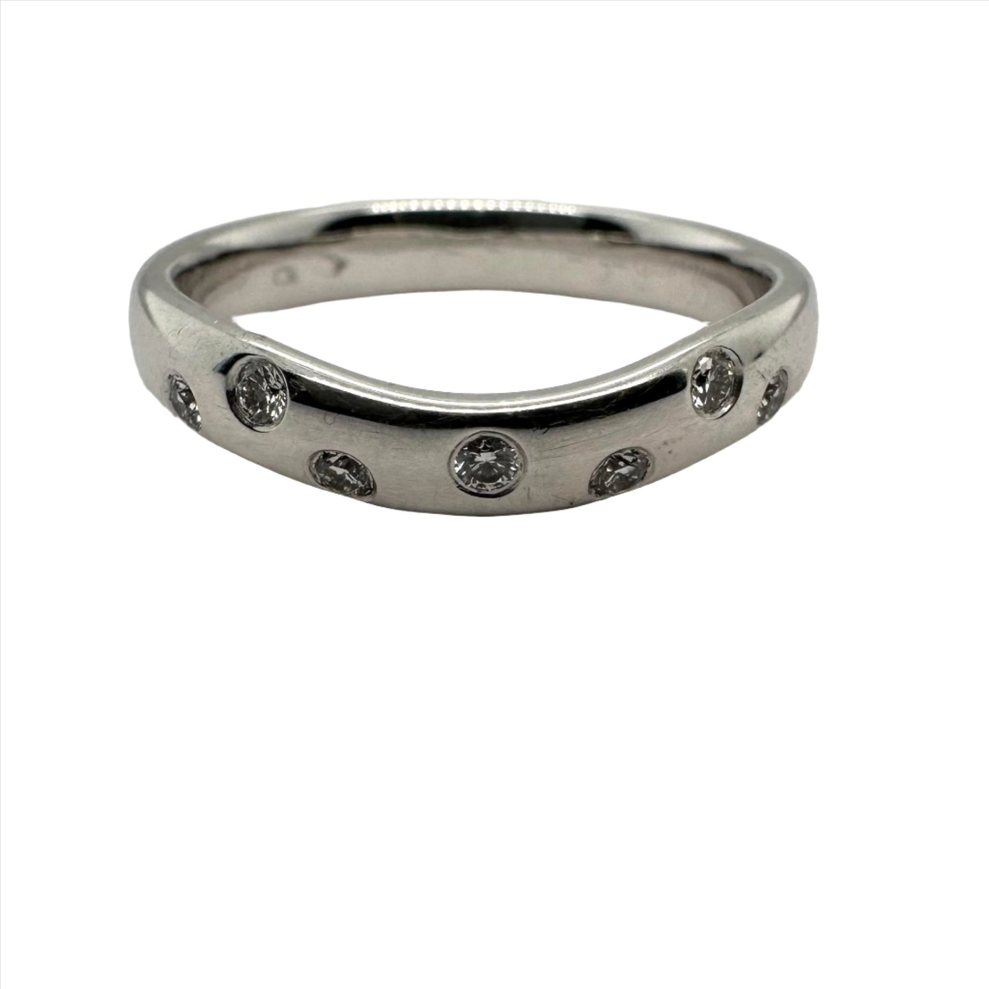 18ct white gold 3.5mm diamond set wedding band - 0.10ct.