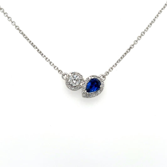 Bespoke: Diamond & Sapphire 'Aphrodite' platinum necklace.