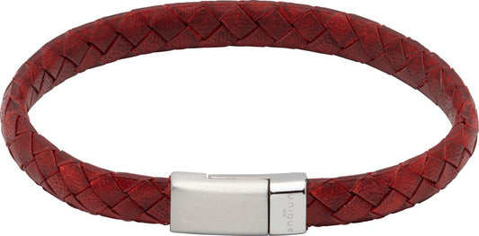 Unique Antique Red Leather with Matt and polished Magnetic clasp.