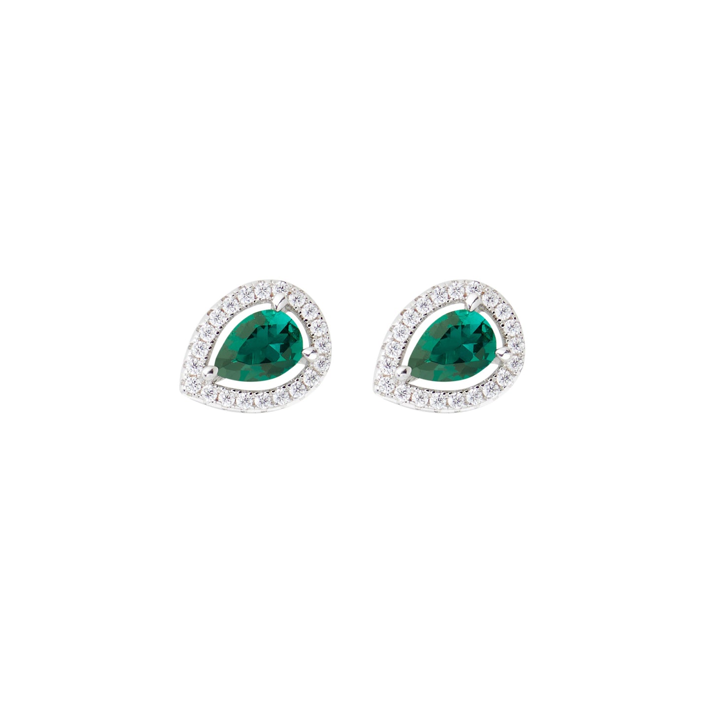 Carat 'Emile' Emerald green studs silver - CE925Y -EMIL-GR