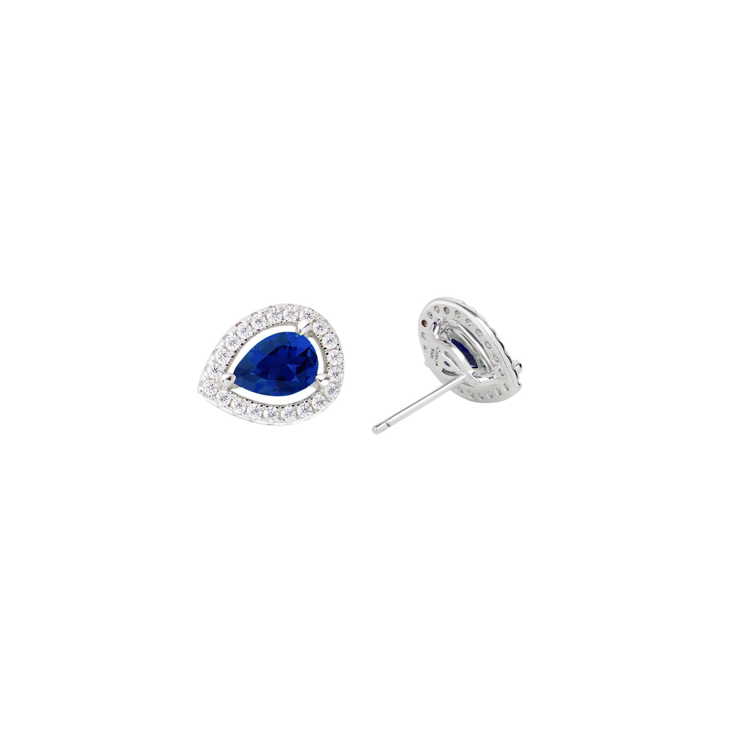 Carat sterling silver 'Emile' sapphire blue stud earrings  .CE925W -EMIL-SA