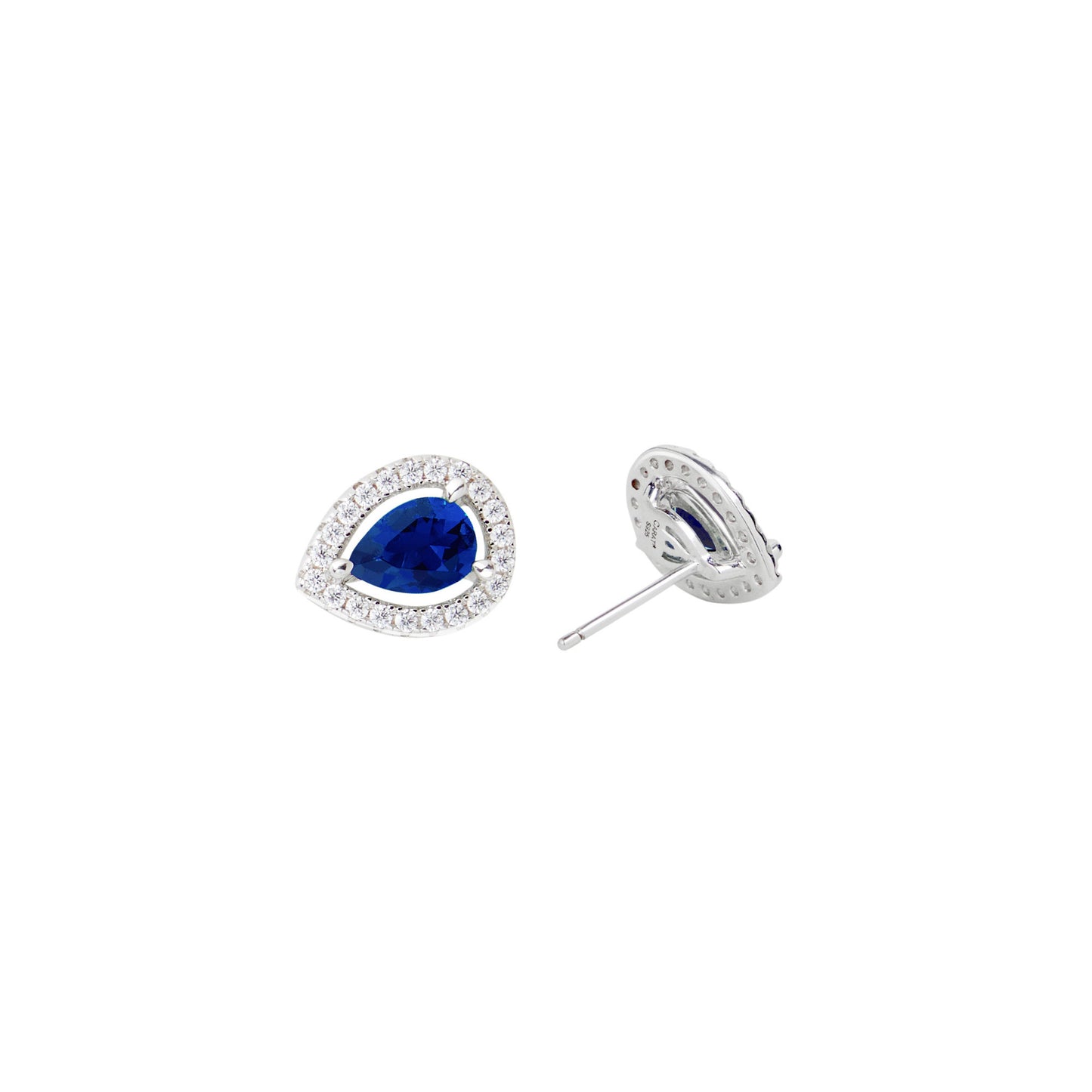 Carat sterling silver 'Emile' sapphire blue stud earrings .CE925W -EMIL-SA