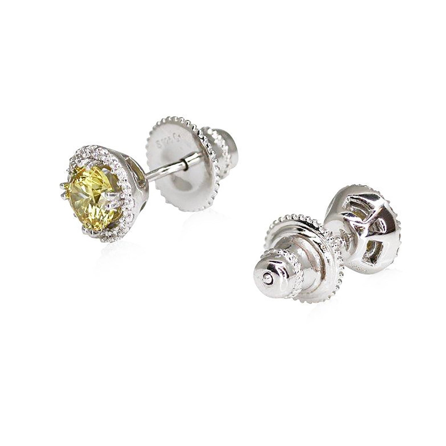 Carat 'Gwen' border set studs in yellow.