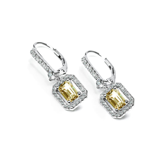 Carat 'Moxie' yellow border set drop earrings - CE925W-MOXI-M