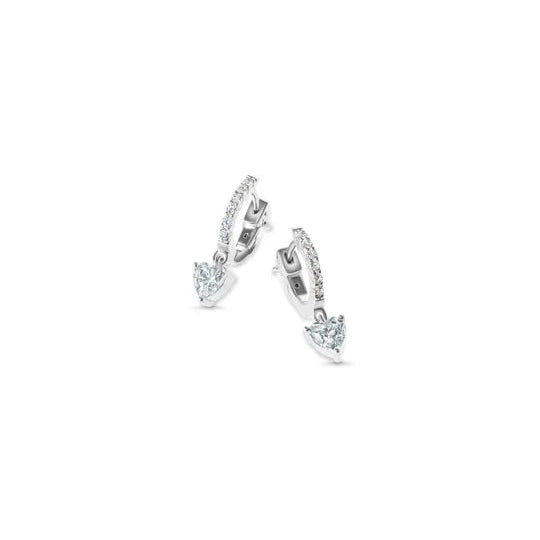 Carat 'Amare' sterling silver pear shaped cubic zircornia earrings.